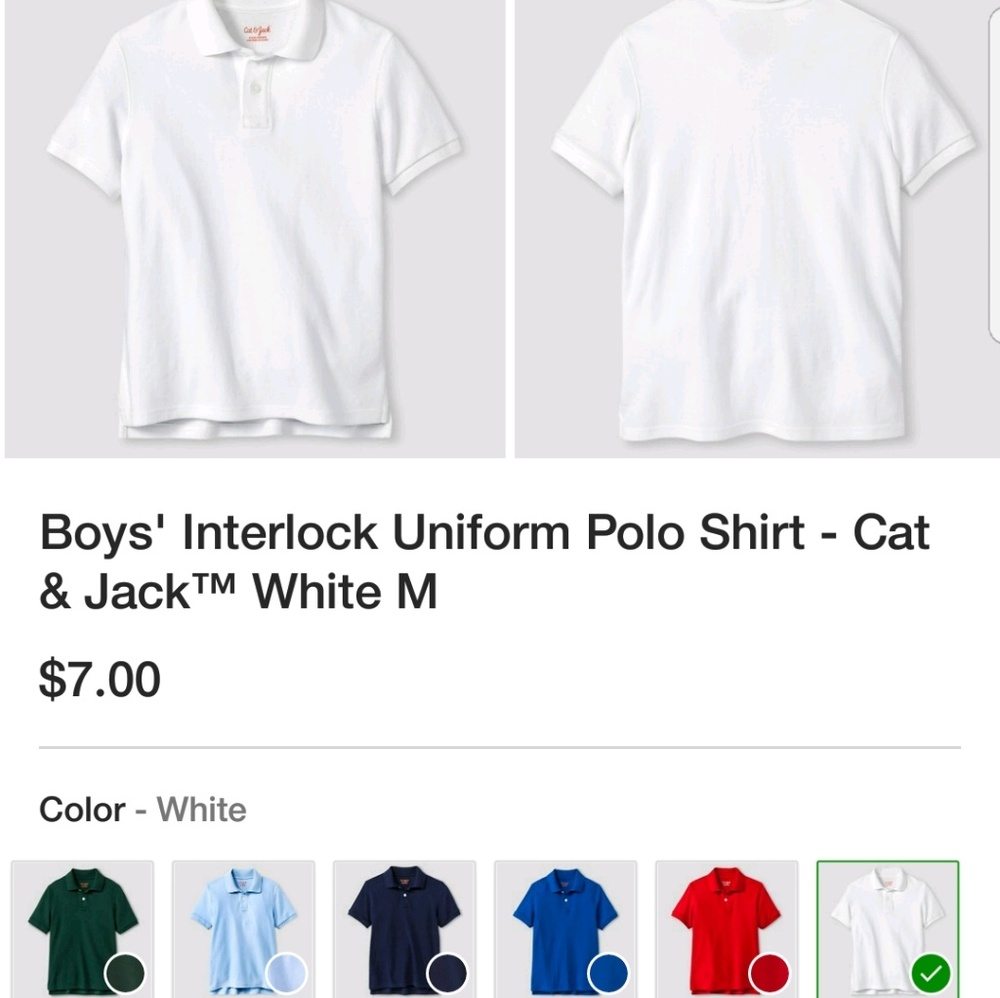4 Cat and Jack uniform polo shirts